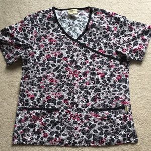 Tafford Animal Print Scrub Top